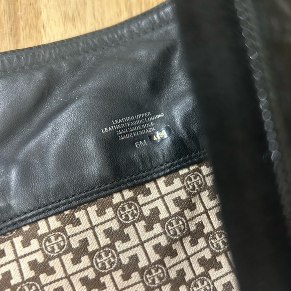 Tory Burch Black Suede below Knee Logo Boots - Picture 11 of 12